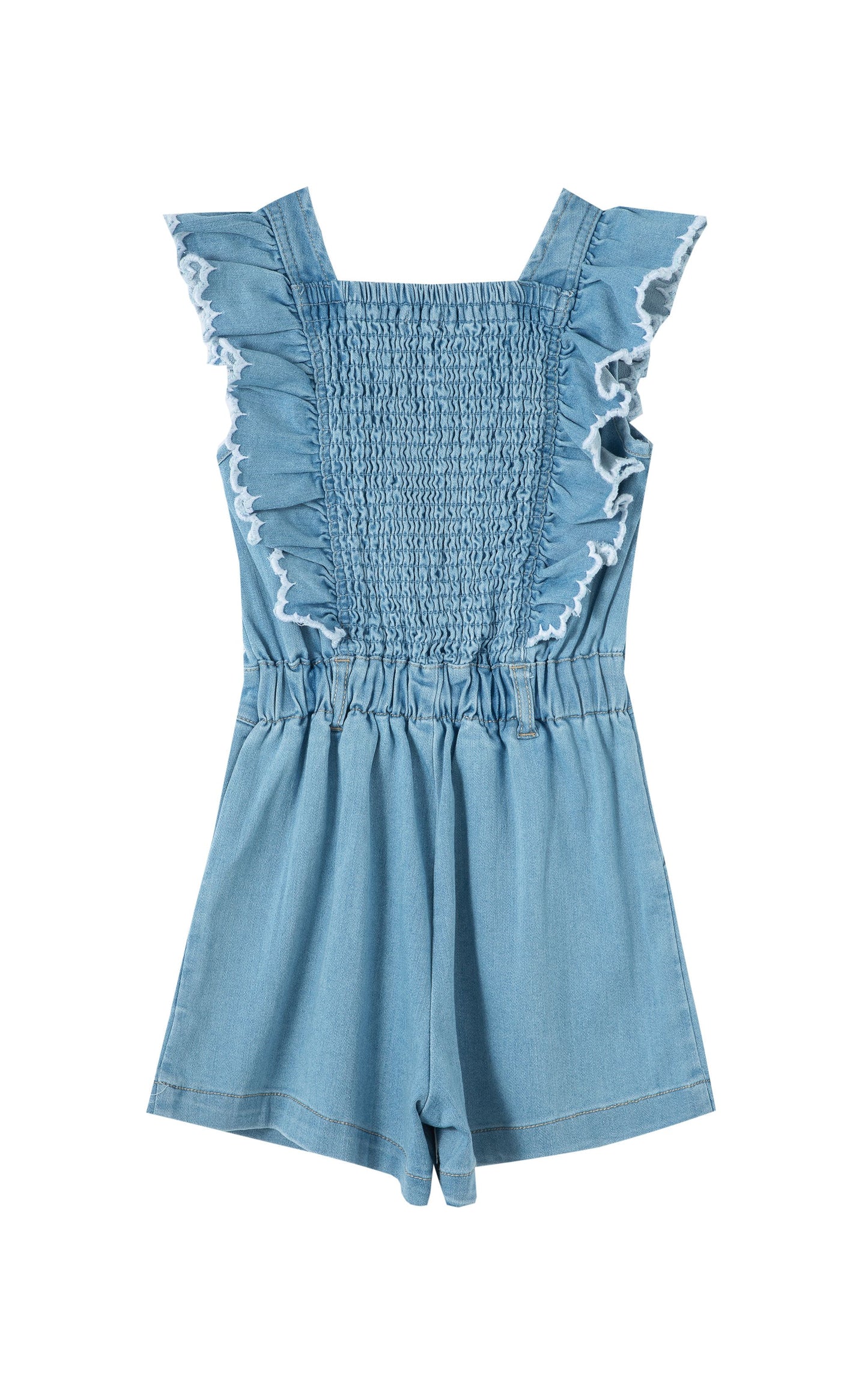 Ruffle Romper with Contrast Edge