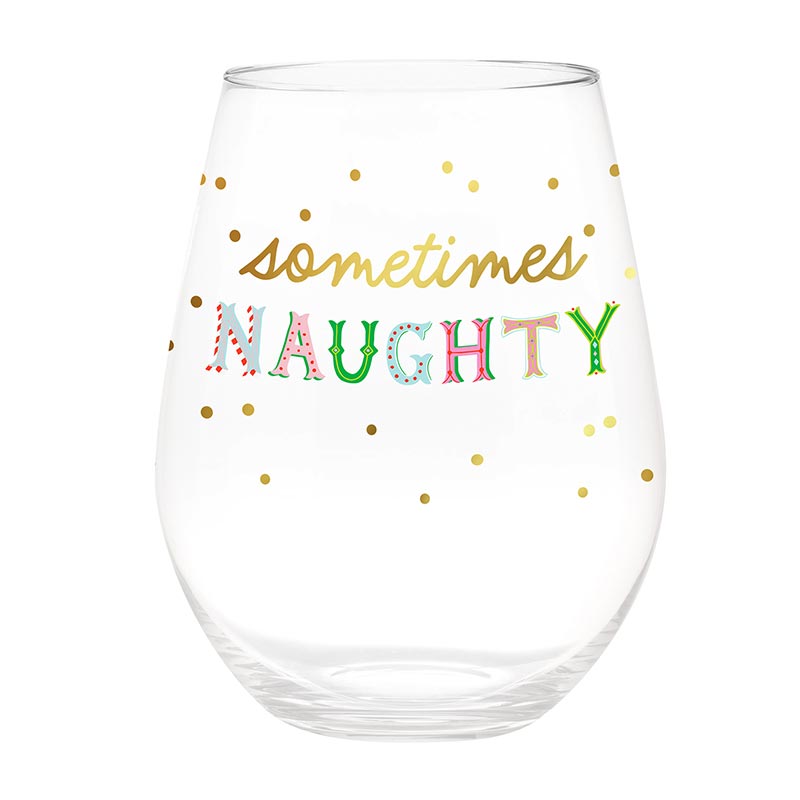 Jumbo Naughty/Nice Wine Glass
