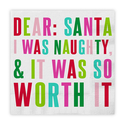 Dear Santa, I Was Naughty Napkin