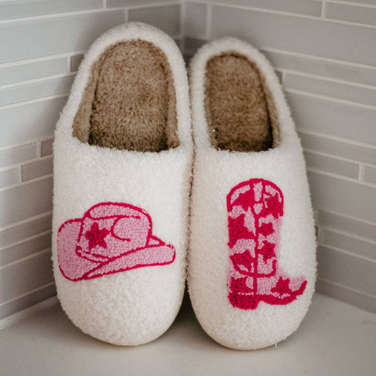 Boot & Cowgirl Hat Slippers
