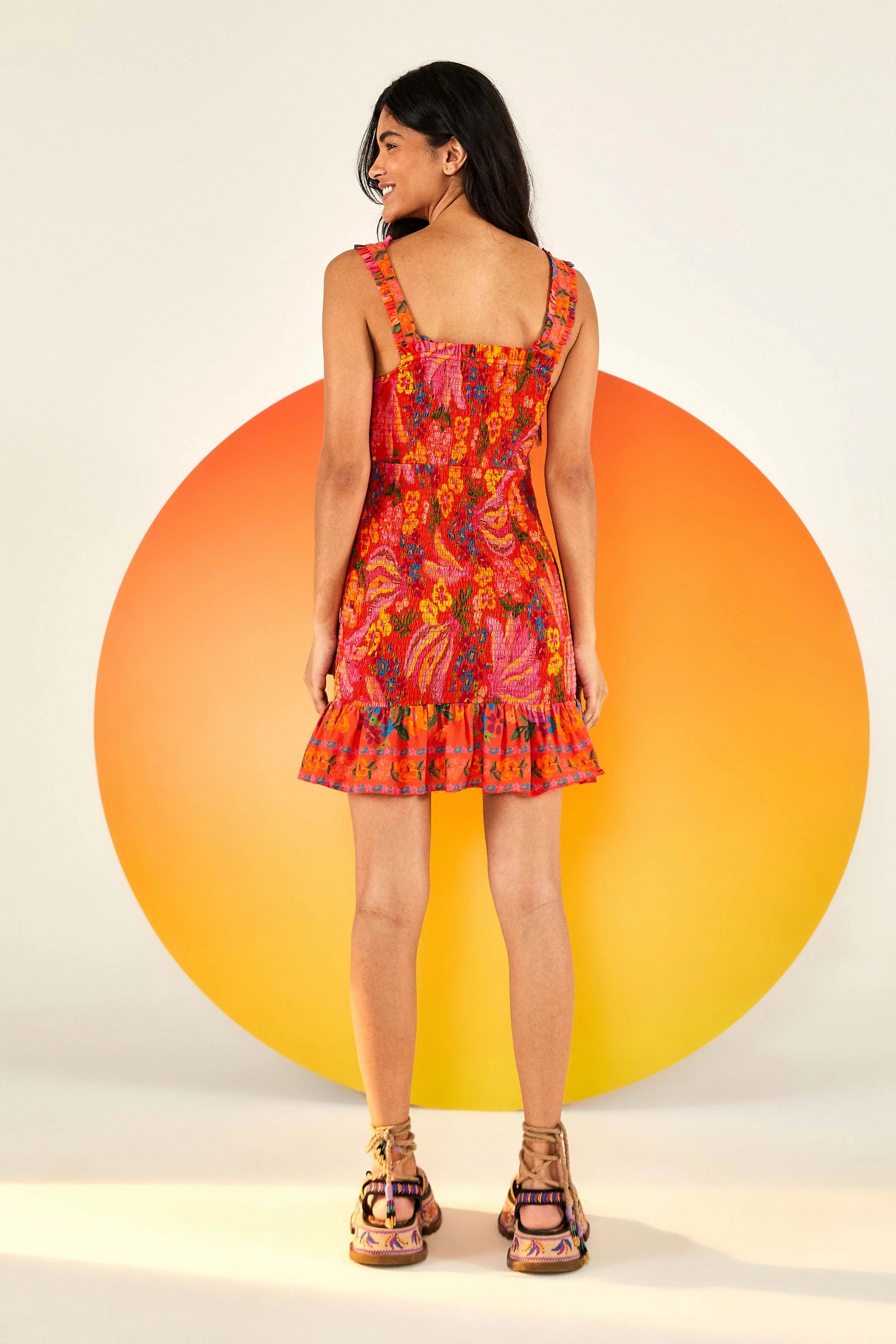 farm rio bananas mini dress FARM Rio Spring Bananas Belt Mini Dress