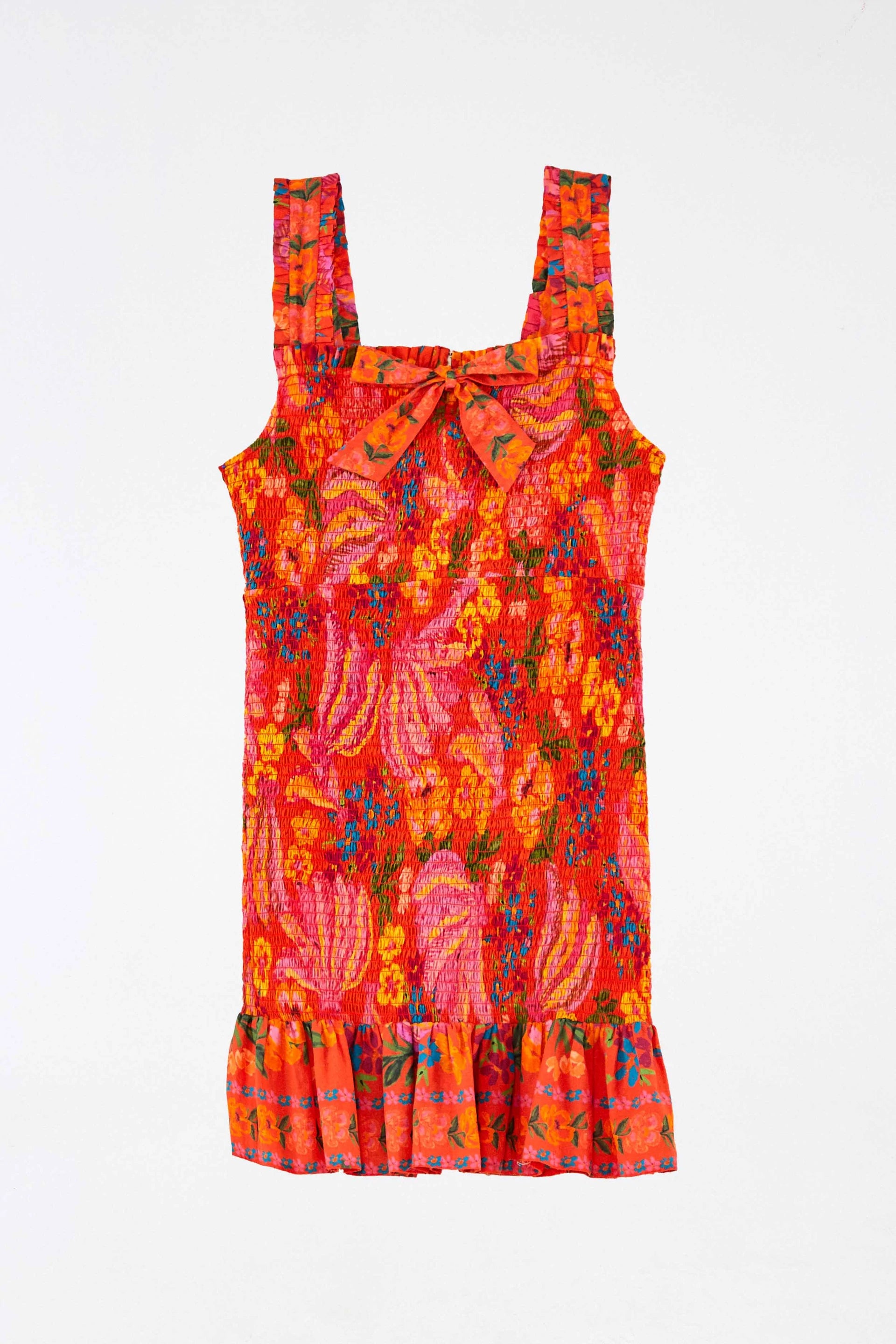 farm rio red spring bananas mini dress FARM RIO SPRING BANANAS BELTED MINI DRESS NWT, L