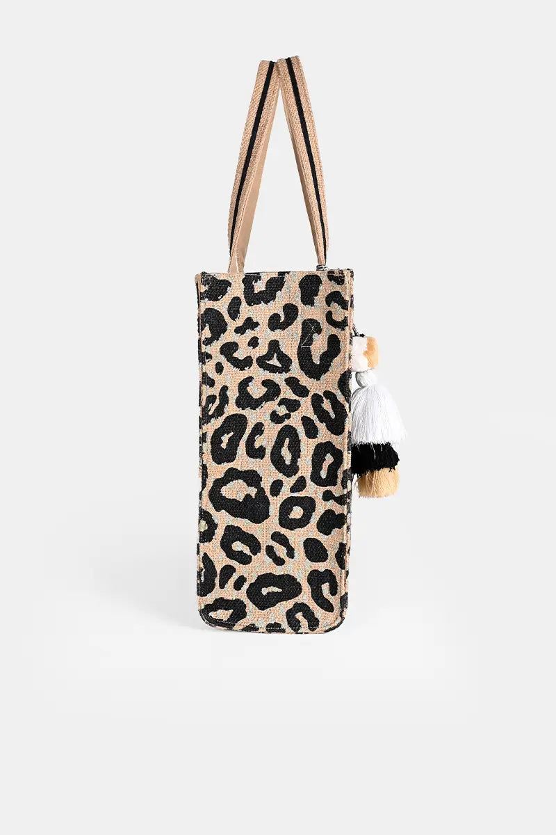 Cheetah Jute Tote Bag