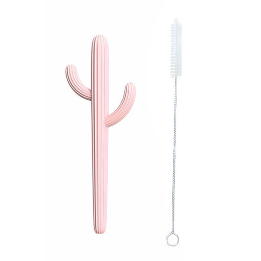 Cactus Silicone Teether/Straw
