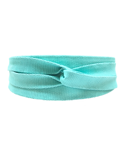 Ada Wrap Belt--Small Aqua Python