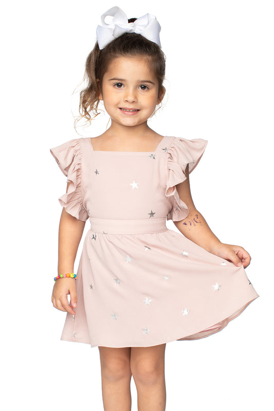 Shiloh Flutter Sleeve Dress--Stardust