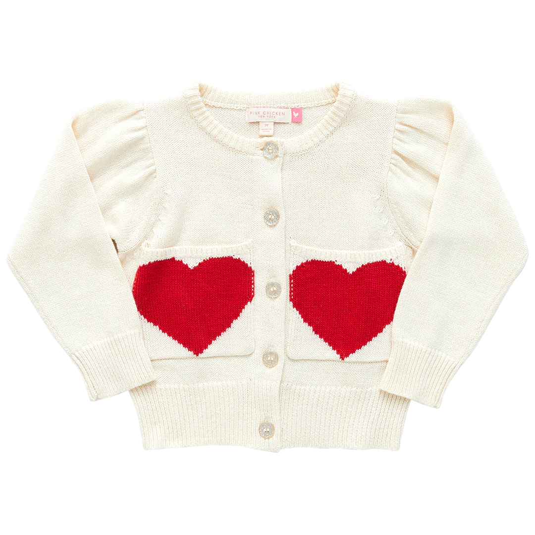 Pink Chicken Baby Heart Pocket Sweater