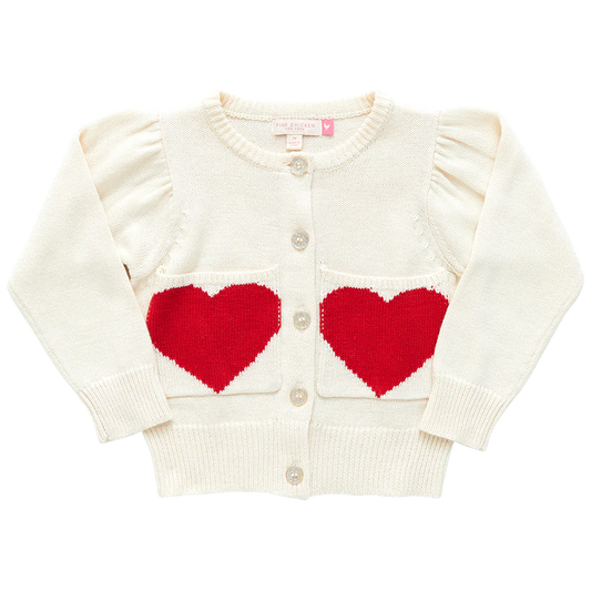 Pink Chicken Baby Heart Pocket Sweater