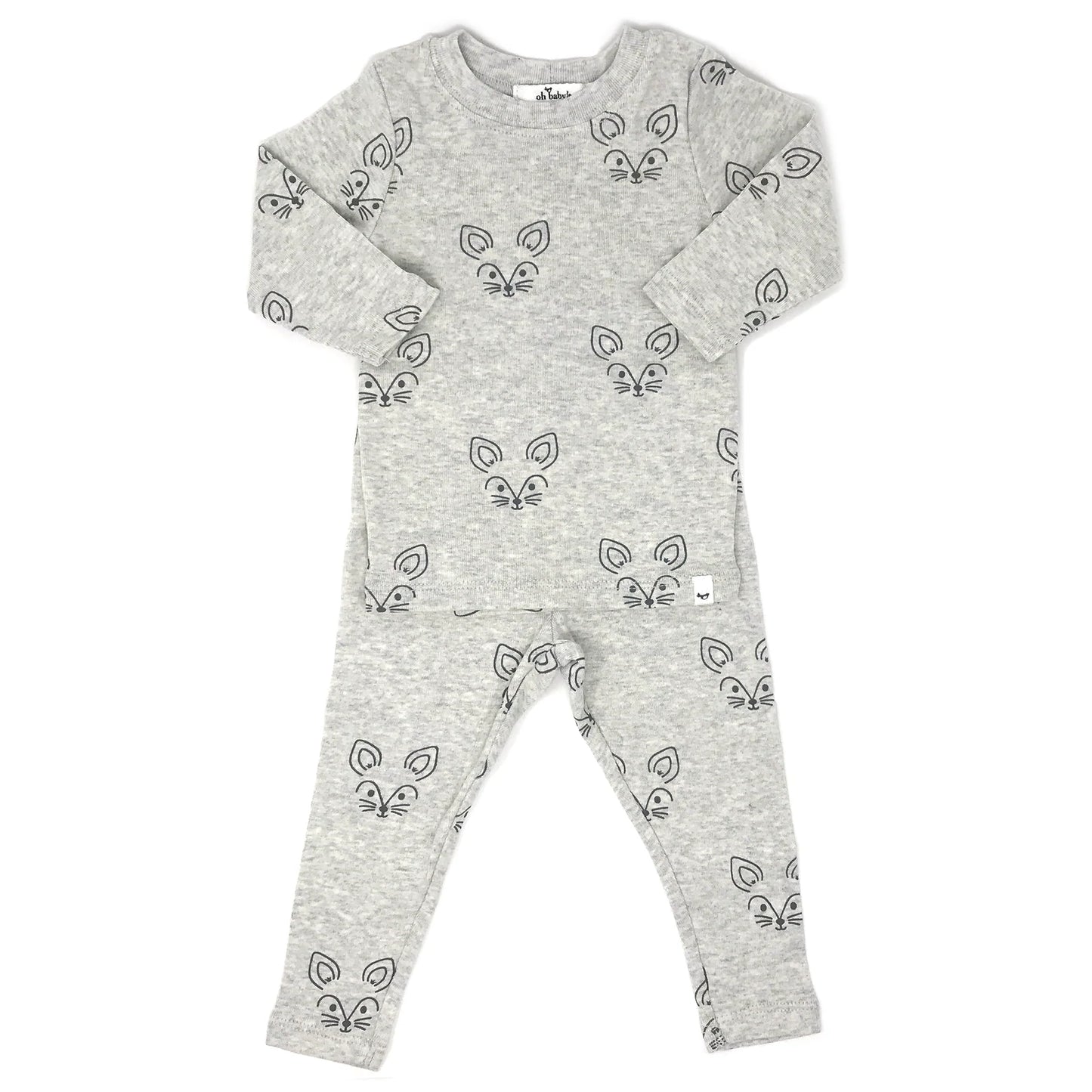 oh baby! Two Piece Set--Charcoal Foxes
