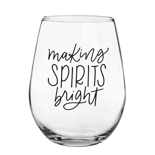 Making Spirits Bright Wine Glass