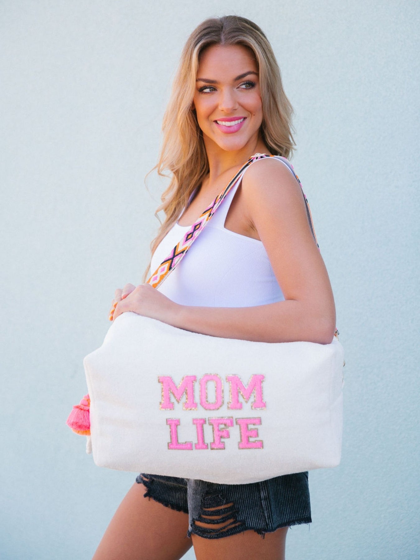 Mom Life Terry Cloth Bag
