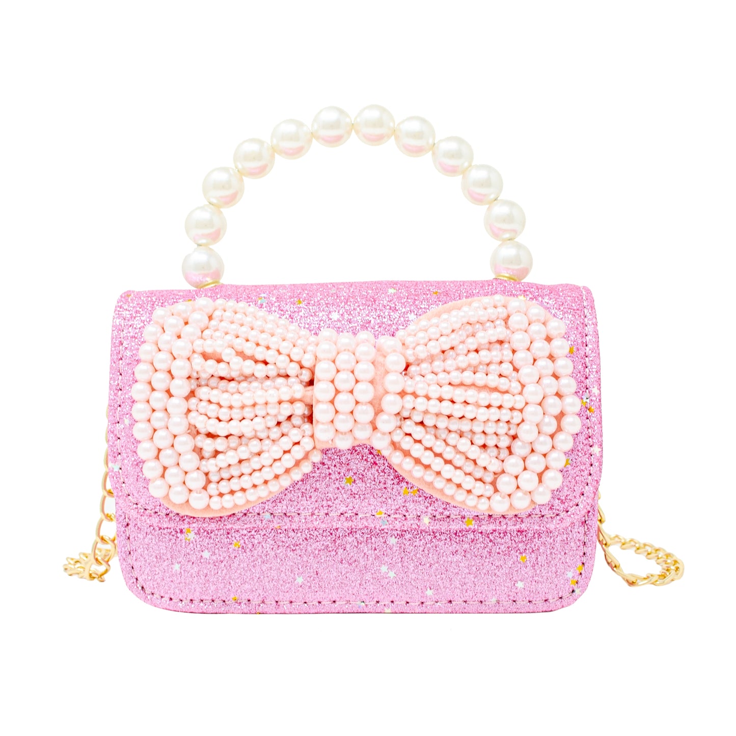 Glitter Pearl Bow Handbag