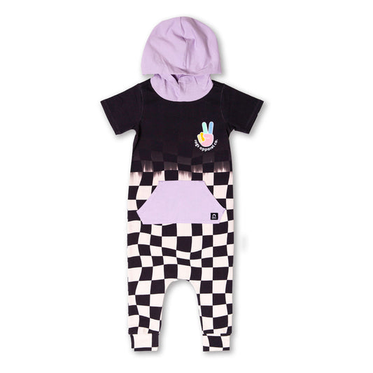 Rags Check Your Groove Hooded Romper