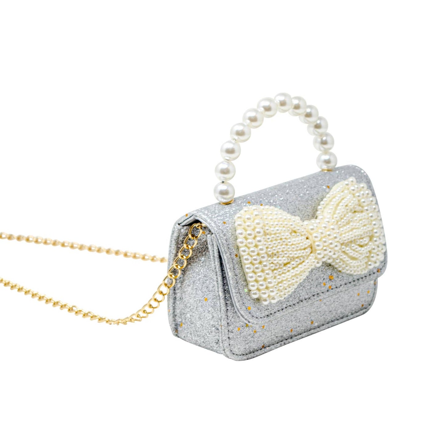 Glitter Pearl Bow Handbag