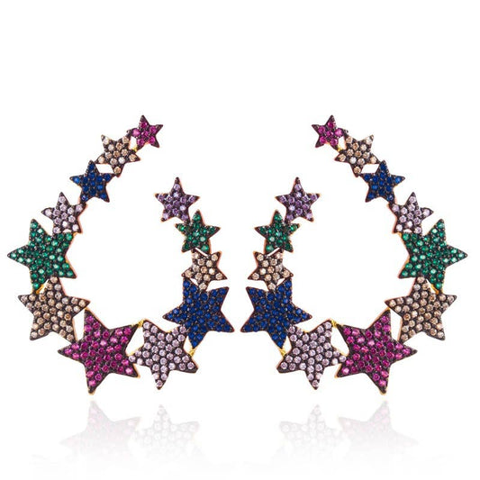 Multi Star Drop Earrings