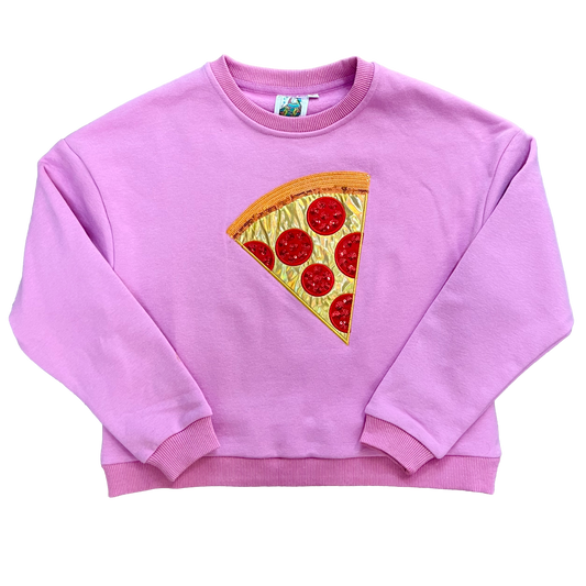 Queen of Sparkles Girls Pizza Sweatshirt