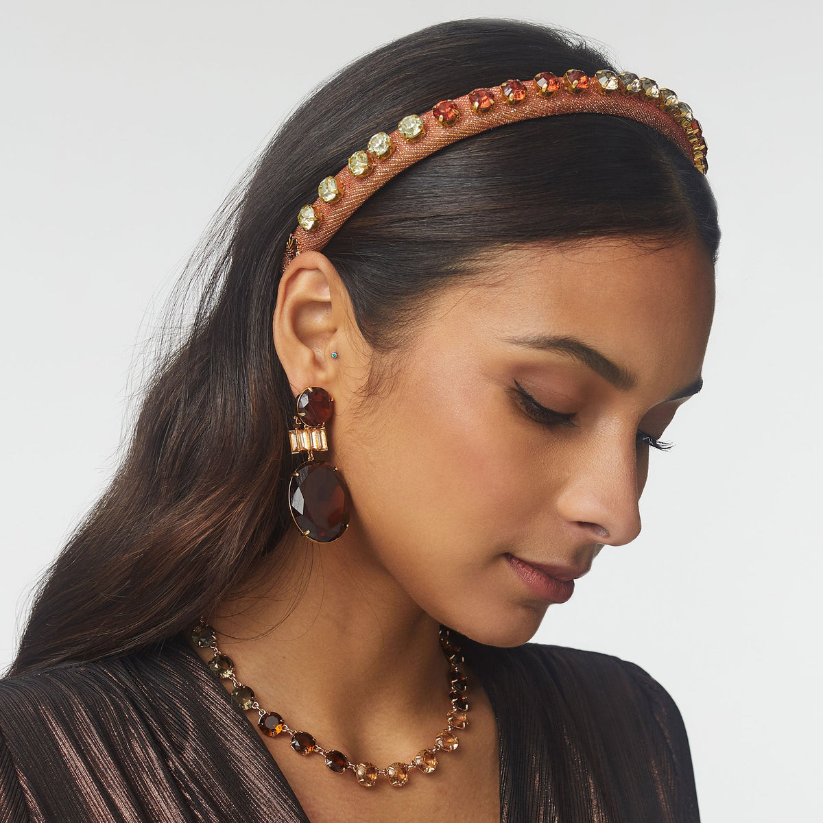 Lele Sadoughi Copper Ombre Crystal Gigi Headband