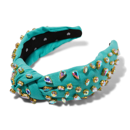 Lele Sadoughi Turquoise Rainbow Candy Jeweled Knotted Headband