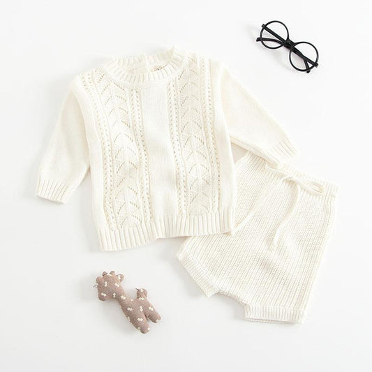 Knitted Sweater & Shorts Set