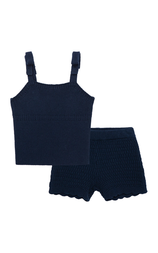 Habitual Crochet Knit Short Set